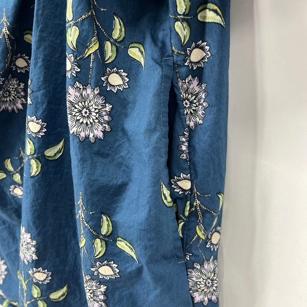 Old Navy Womens 2X Teal Blue Floral Off The Shoulder Puff Sleeve Blouse Top - Picture 4 of 12